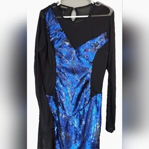 Bebe‎ Black and Blue Sequin Dress
